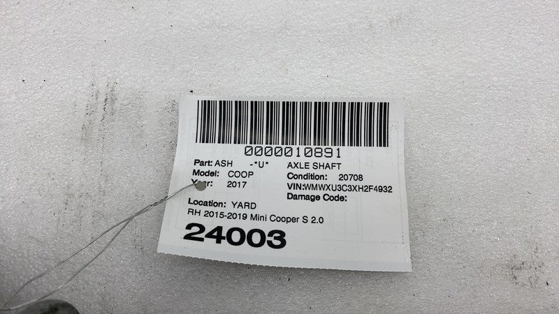 8661685 04 2016-2020 Mini Cooper Front Passenger Side Axle Drive Shaft Right RH 8661685-04
