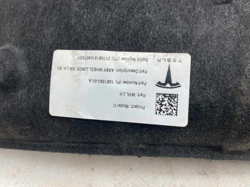 108158300A ⭕ 17-23 Model 3 M3 Rear Left Wheel Fender Liner Splash Shield Guard 1081583-00-A