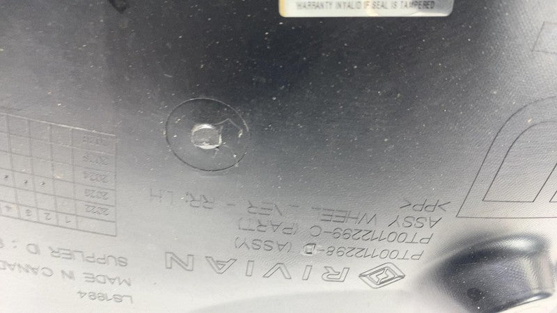 PT00112298D ⭕ 22-24 Rivian R1T Rear Driver Side Wheel Liner Splash Shield Left PT00112298-D