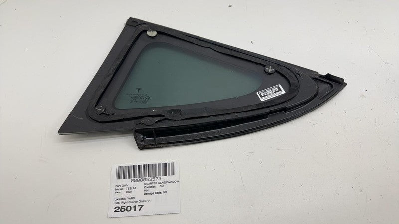 1080706-00 ⭕ 2017-2020 Tesla Model 3 M3 Rear Right Quarter Fixed Window Glass RH 1080706-00