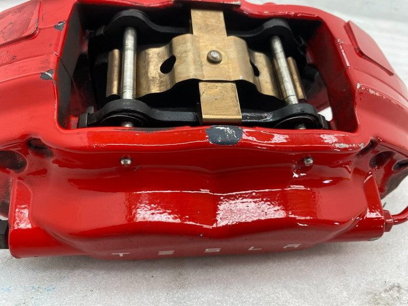 ⭕ 2016-2020 Tesla Model X Rear Driver Side Caliper Red w/ Brake Hose Line Left