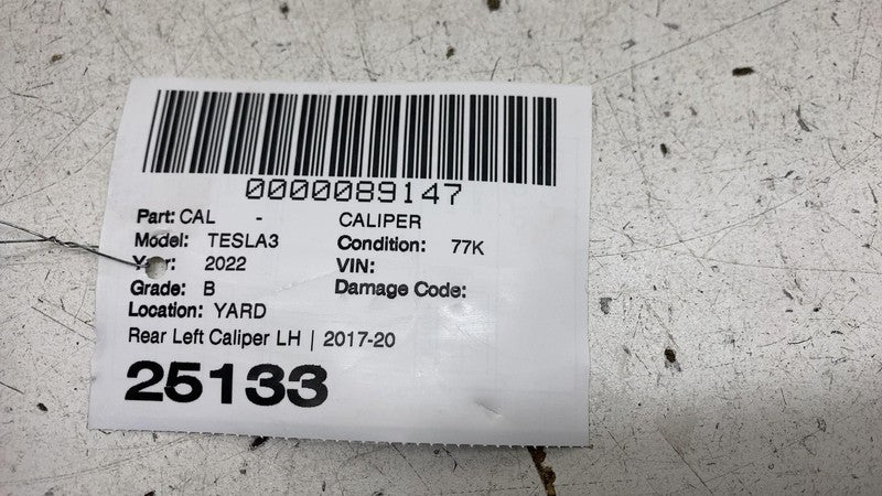 ⭕ 17-25 Tesla Model 3 M3 Rear Left Caliper w/ Brake Hose Line BASE 104