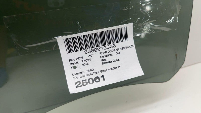 E4 43R-000184 ⭕ 2017-2024 Chrysler Pacifica Rear Passenger Side Door Window Glass Right Assy