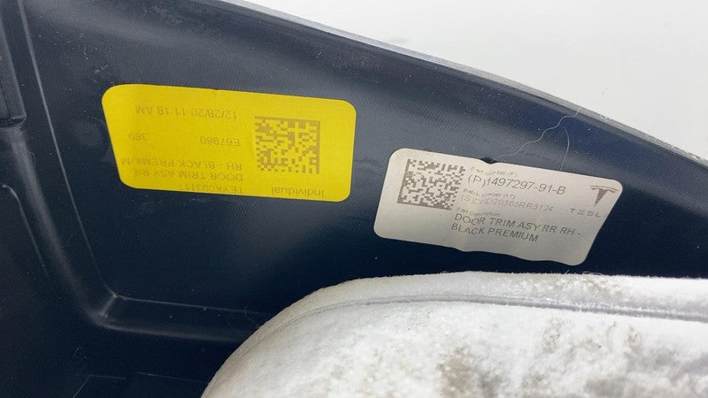 1497297-91-B ⭕ 20-24 Tesla Model Y Rear Right Door Panel Trim Card Cover Black 1497297-91-B