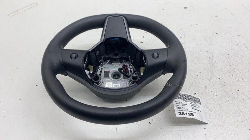 ⭕ 2020-2024 Tesla Model Y Steering Wheel Leather Black Heated OEM 1490