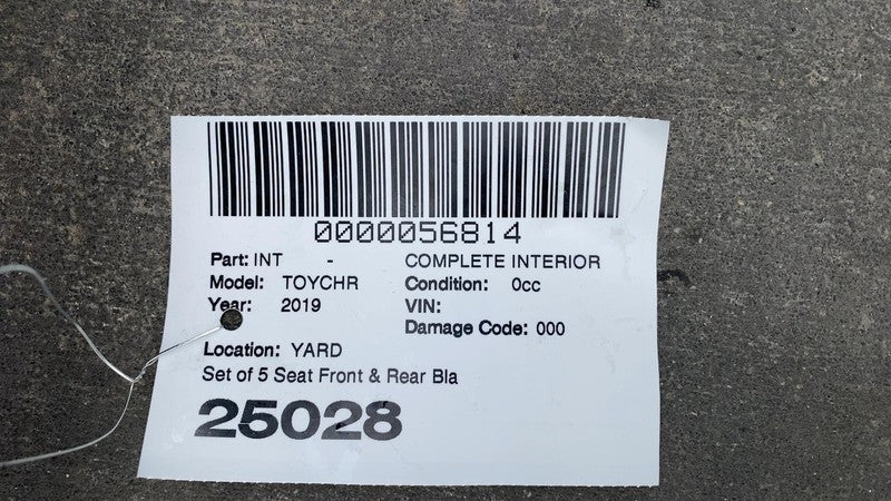 ⭕ 2019 Toyota C-HR Set of Front & Rear Left & Right Leather Black Seats - LB20