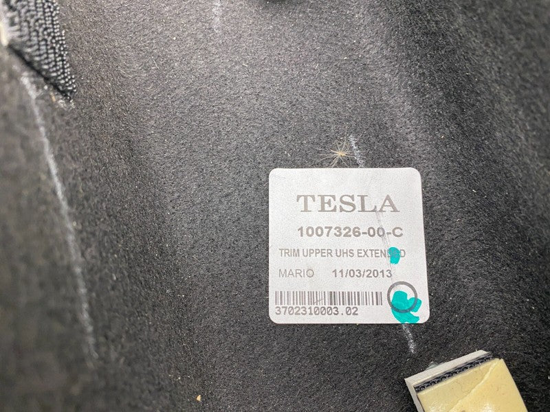 100732600C ⭕2012-2015 Model S Front Trunk Extended Underhood Carpet Upper Trim 1007326-00-C