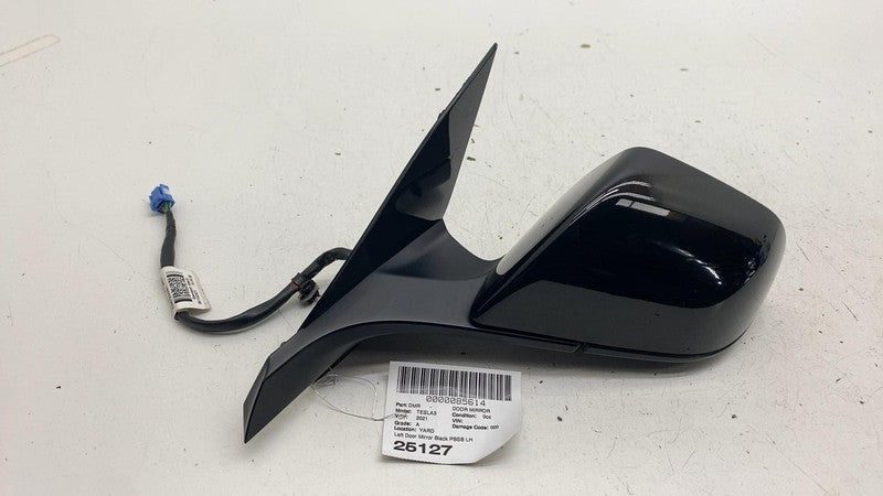⭕ 2021-2025 Tesla Model 3 Front Left Exterior Rear View Door Mirror Black PBSB