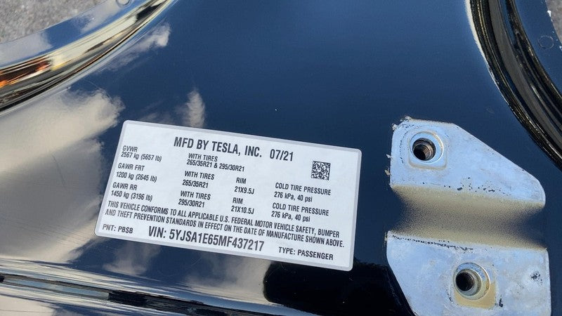 2021-2024 Tesla Model S Driver Side B-Pillar Structural Cutout Left Black - PBSB
