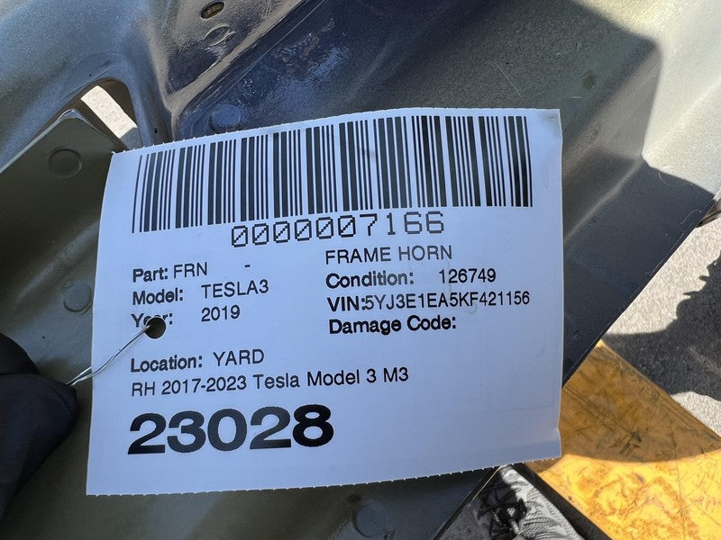 ⭕ 2017-2020 Tesla Model 3 M3 Front Right Quarter Panel Cut Out Frame Driver Side