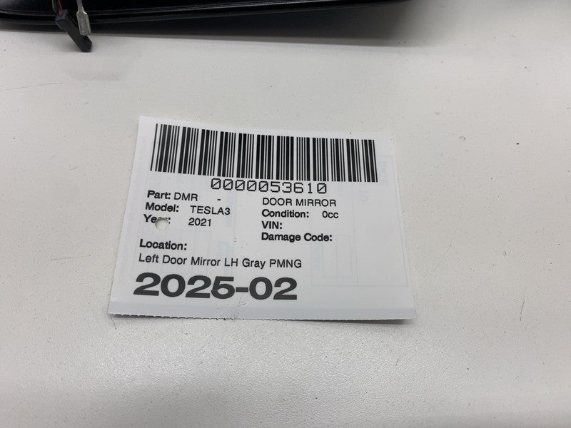 2021-2023 Tesla Model 3 Left Exterior Rear View Door Mirror (No Glass)