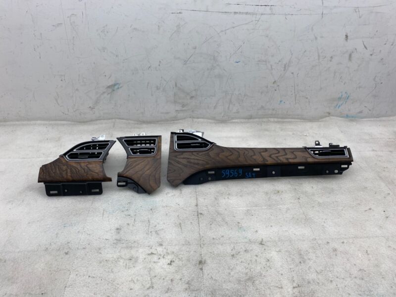 2012-2021 Tesla Model S SET of Dash A/C Air Vent Dashboard Trim Cover Woodgrain