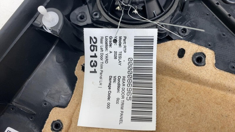 ⭕ 25-26 Tesla Model Y Rear Driver Side Door Panel Trim Card Cover Blac