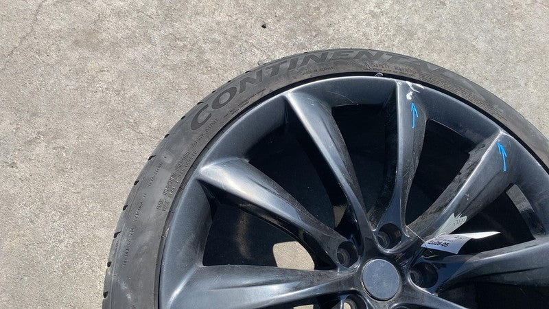⭕ 16-20 Tesla Model X Wheel Rim 22x9J + 33mm w/ Continental Tire 265/3