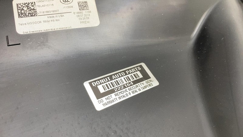 ⭕ 2017-2020 Tesla Model 3 Front Right Interior Door Panel Trim Card 10