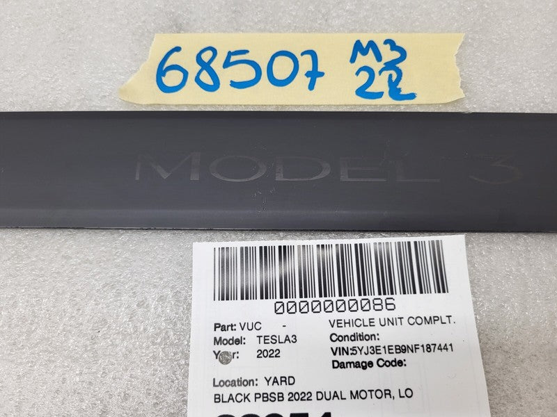 150476300C ⭕17-23 Model 3 Front Left or Right Lower Door Sill Scuff Plate Trim 1504763-00-C