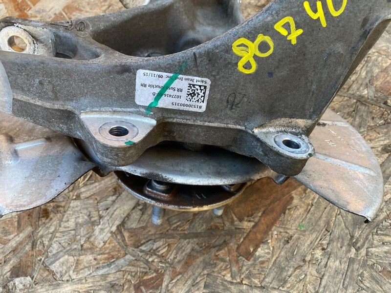 102741600D 16-20 Model X Rear Right Suspension Spindle Knuckle w/ Hub & Shield 1027416-00-D