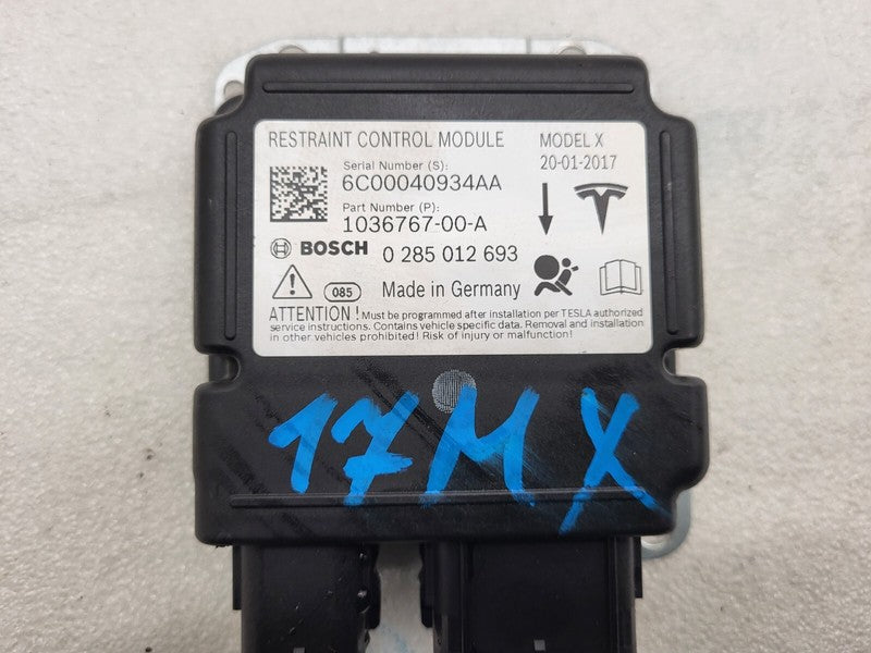 1036767 00 A 16-20 Model X Safety Restraint Control Module ECU Sensor Crash Data 1036767-00-A