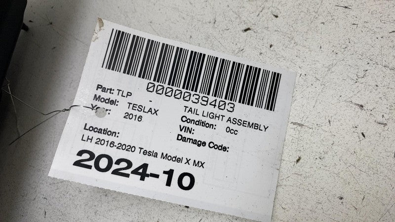1034336-00-A ⭕ 2016-2020 Tesla Model X Rear Inner Taillight Led Tail Lamp Left 1034336-00-A