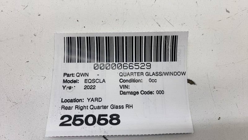 A2976702400 ⭕ 22-25 EQS 450+ V297 Front Right Exterior A-Pillar Quarter Glass RH A2976702400