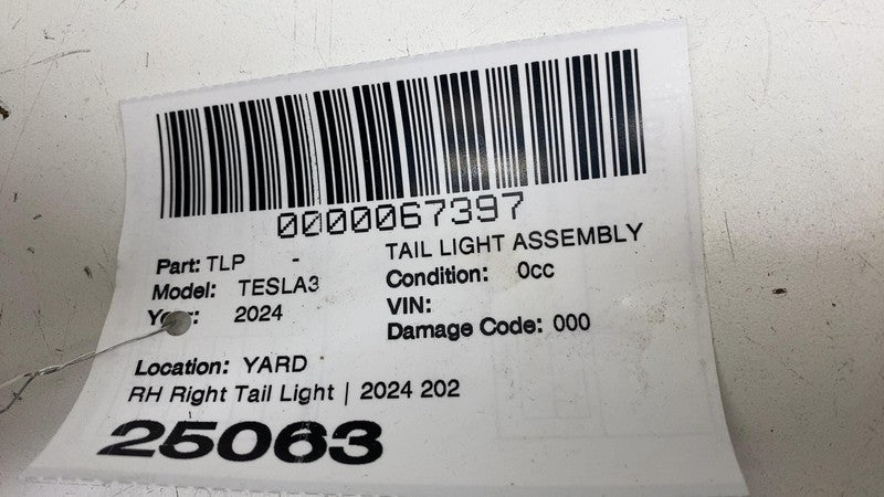 1691500-00-F ⭕ 24-25 Model 3 Rear Passenger Taillight Quarter Tail Lamp Right RH 1691500-00-F