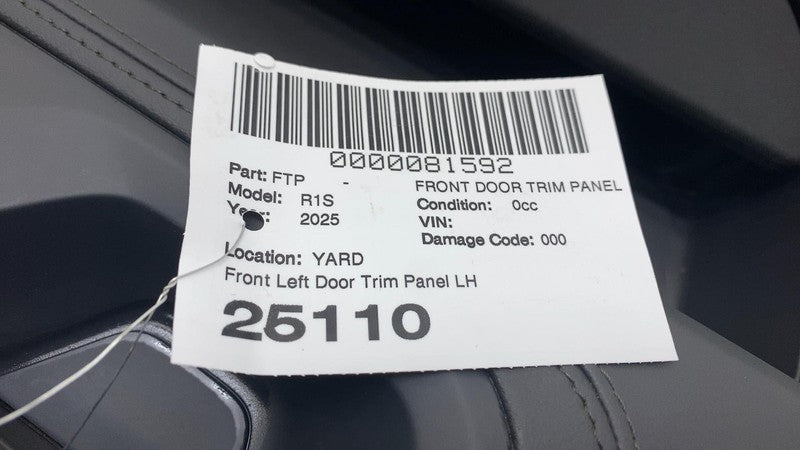 ⭕ 2025 Rivian R1S Front Driver Side Door Panel Trim Card Cover Left Black INT008