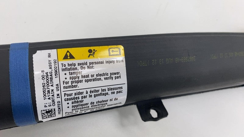 100526200B 2012-2020 Tesla Model S Passenger Side Roof Curtain Safety Airbag Right Assembly