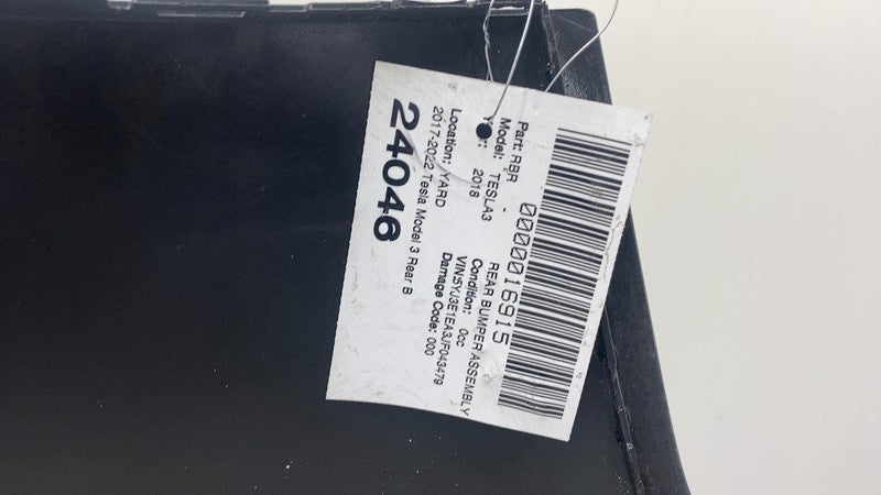 ⭕ 2017-2022 Tesla Model 3 Rear Bumper Cover w/ Park Sensor & Harness B