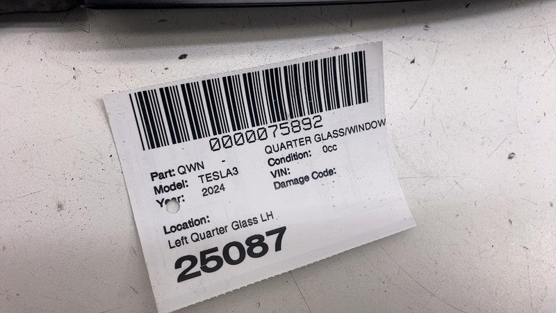 1514978-00 ⭕ 24-25 Model 3 Rear Driver Side Quarter Fixed Window Glass Left LH 1514978-00