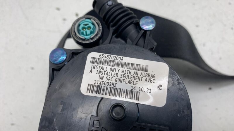 108127901H 2017-2023 Tesla Model 3 Front Passenger Side 1st Row Seat Belt & Retractor Right