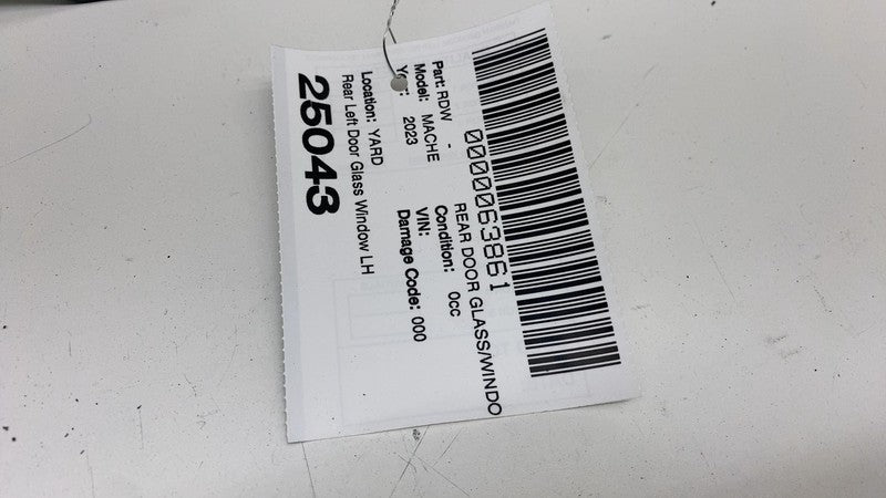 LJ8BR25713AC ⭕ 2021 2022 2023 Ford Mustang Mach-E Rear Left Door Window Glass LJ8B-R25713-AC