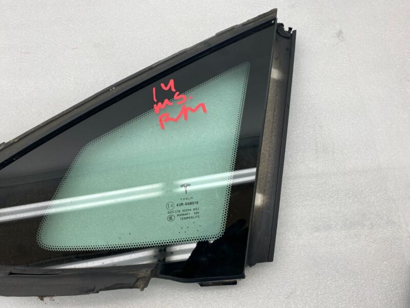 2012-2020 Tesla Model S Rear Passenger Side Quarter Fixed Glass Right Assembly