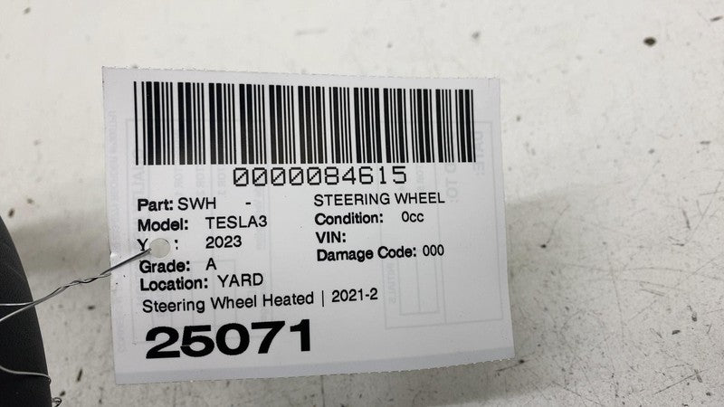 ⭕ 2021-2023 Tesla Model 3 Steering Wheel Assy Leather Black Heated 149