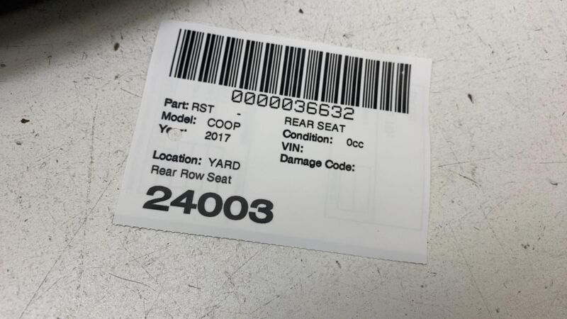 ⭕ 2015-2019 Mini Cooper S Rear Complete 2nd Row Seat Upper & Lower Cushion Black