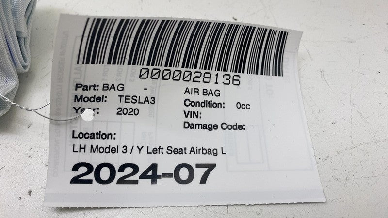1077829-00-F ⭕ 2017-2023 Tesla Model 3 Y Front Driver Side Seat SRS Airbag Left 1077829-00-F