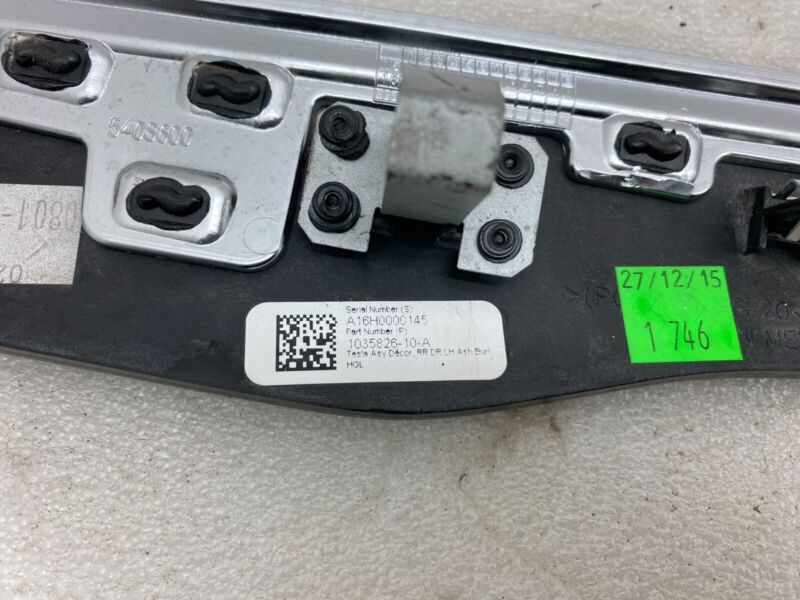 1035826-10-A 2016-2020 Tesla Model X MX Rear Driver Side Door Decor Trim Cover Molding Left