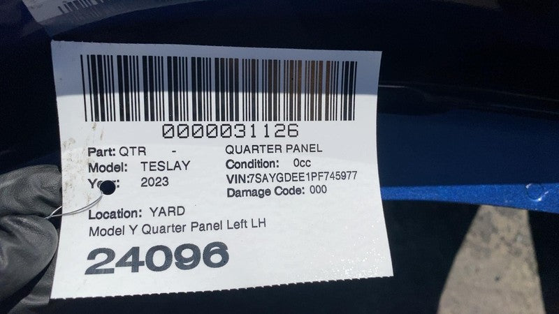 ⭕ 2020-2023 Tesla Model Y Rear Right Quarter Panel Structural Cutout Blue PPSB