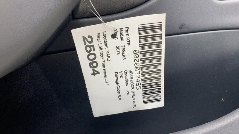 1090413-01-K ⭕ 2017-2020 Tesla Model 3 Rear Left Interior Door Panel Trim Card 1090413-01-K