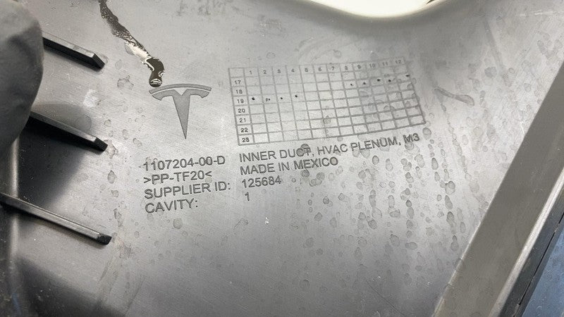 ⭕ 17-23 Model 3 Thermal Heater Cabin HVAC Inlet Plenum Inner Duct 1107