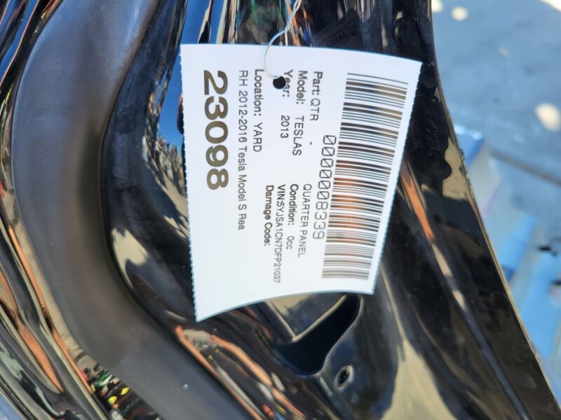 Does not apply 2012-2015 Tesla Model S Rear Right Quarter Body Side Panel Structural Cut Out RH