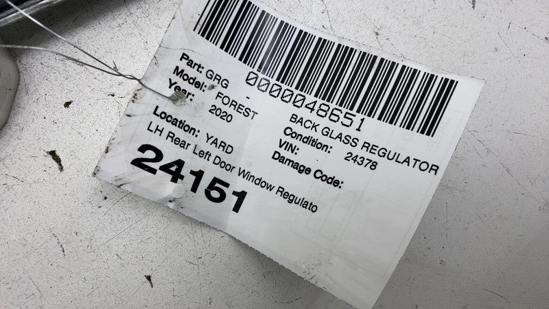 2019-2024 Subaru Forester Rear Driver Side Door Window Regulator w/ Motor Left