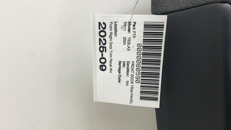 ⭕ 24-25 Model 3 Front Passenger Highland Door Panel Trim Card Right 17