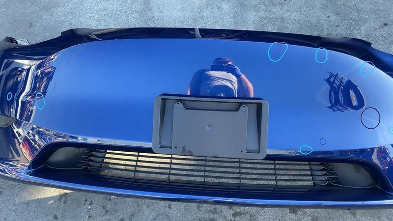 2020-2023 Tesla Model Y MY Front Bumper Cover w/ Grille & Park Sensor Blue PPSB