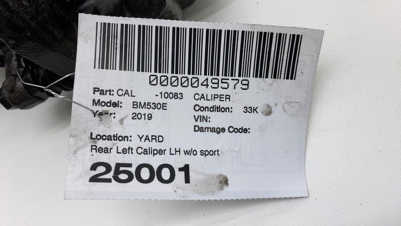 2017-2020 BMW 530e 530i G30 Rear Left Caliper + Brake Hose Line w/o Sp