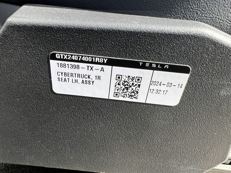 1881398-TX-A 24 25 Tesla Cybertruck Front Seat Left & Right + Rear 2nd Row Perforated Black