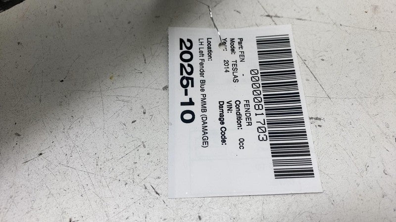 ⭕ 2012-2020 Tesla Model S Front Driver Side Fender Shell Panel Left Blue - PMMB
