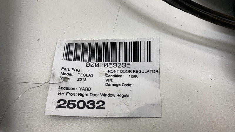 109662110F ⭕ 2017-2023 Tesla Model 3 Front Right Door Window Regulator & Motor 1096621-10-F