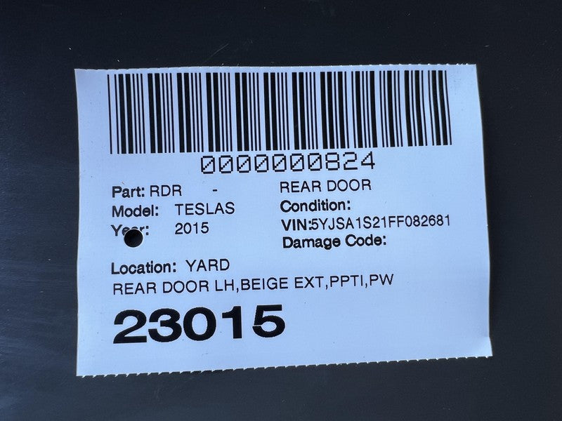 ⭕ 12-15 Tesla Model S Rear Driver Side Door Shell Panel Left Assy Beig