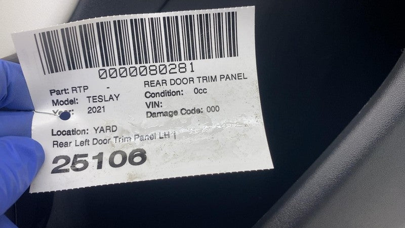 1498484-00-A ⭕ 2020-2024 Tesla Model Y MY Rear Left Side Door Panel Trim Card LH 1498484-00-A