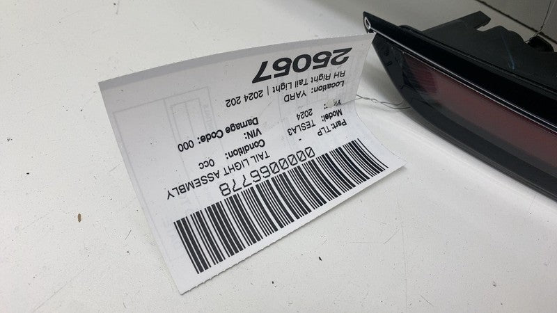 169150000F ⭕ 24-25 Model 3 Rear Passenger Taillight Quarter Tail Lamp Right RH 1691500-00-F